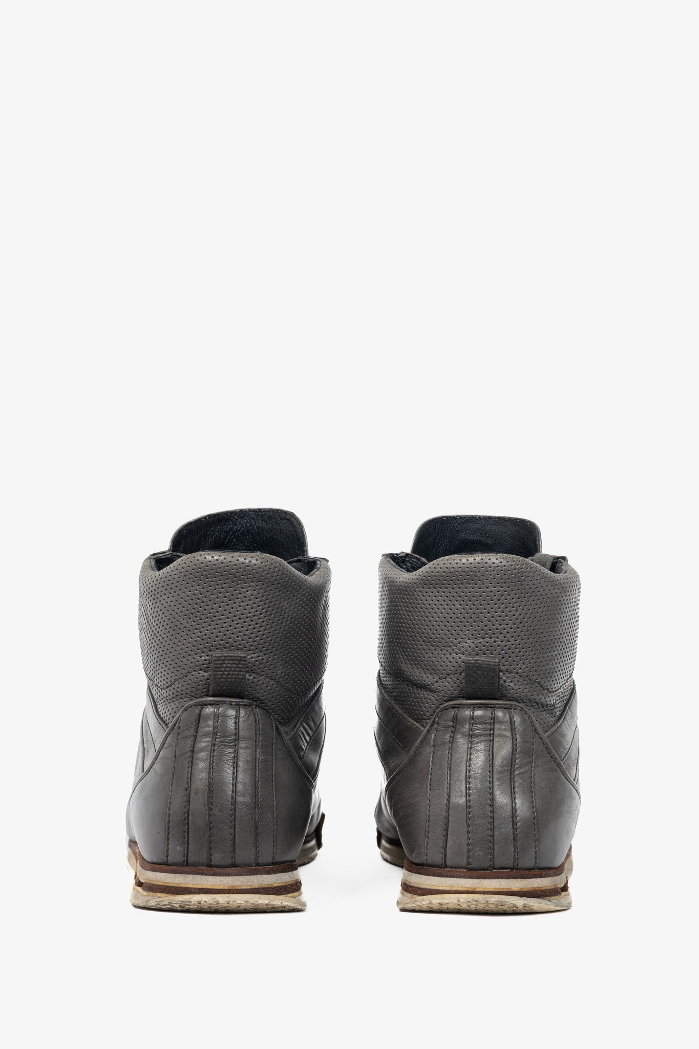 Y-3 Hemla "Vintage Black" Leather High-Top Lace-Up Sneakers