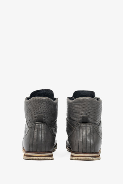 Y-3 Hemla "Vintage Black" Leather High-Top Lace-Up Sneakers