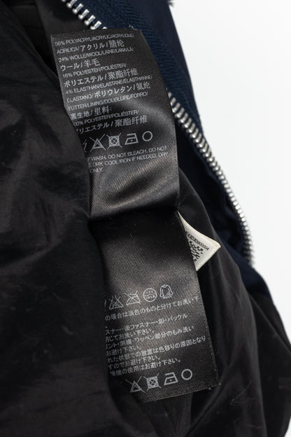 Y-3 AW14 Runway Navy & Black Mixed-Media Bomber Jacket