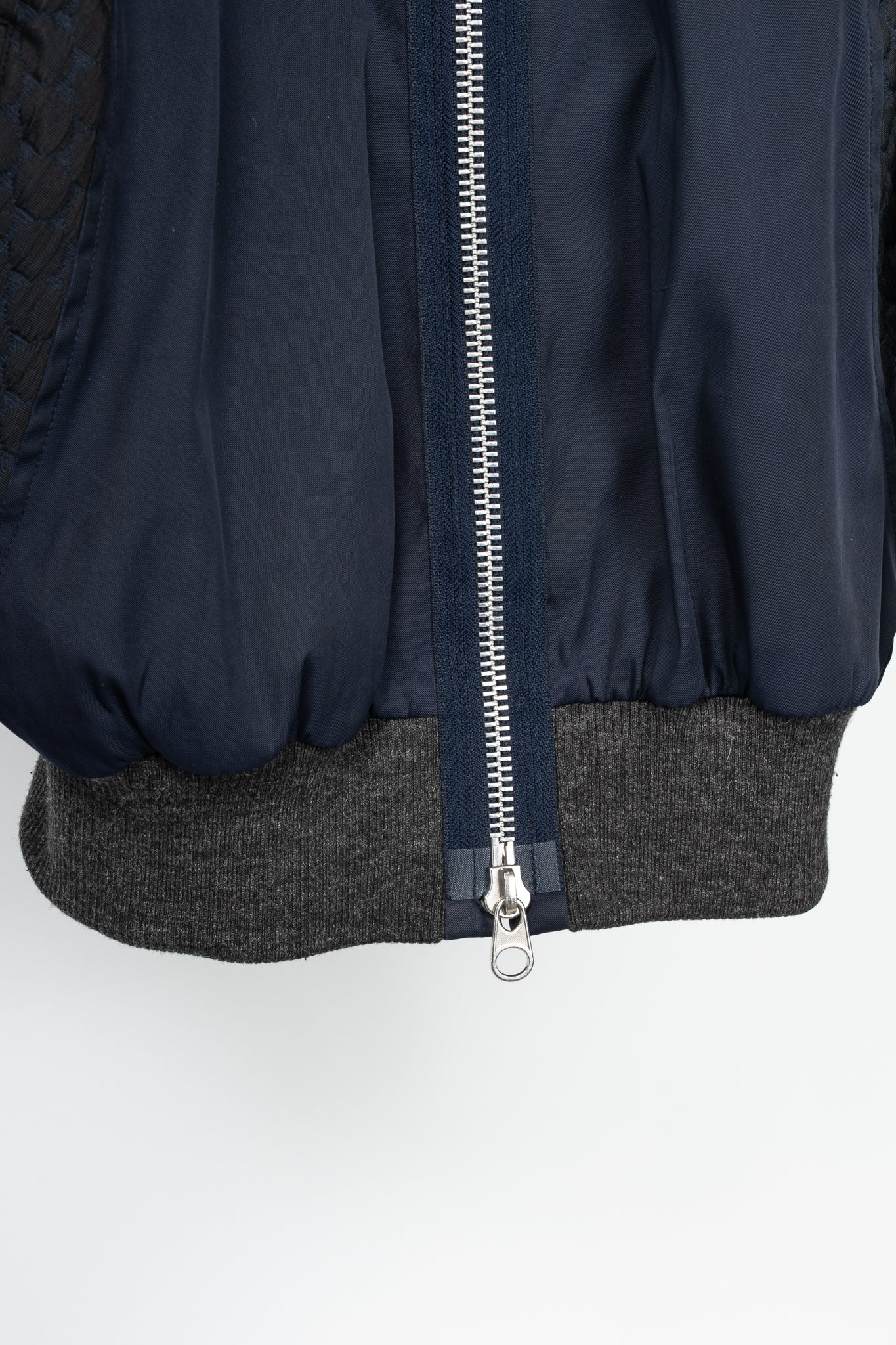 Y-3 AW14 Runway Navy & Black Mixed-Media Bomber Jacket