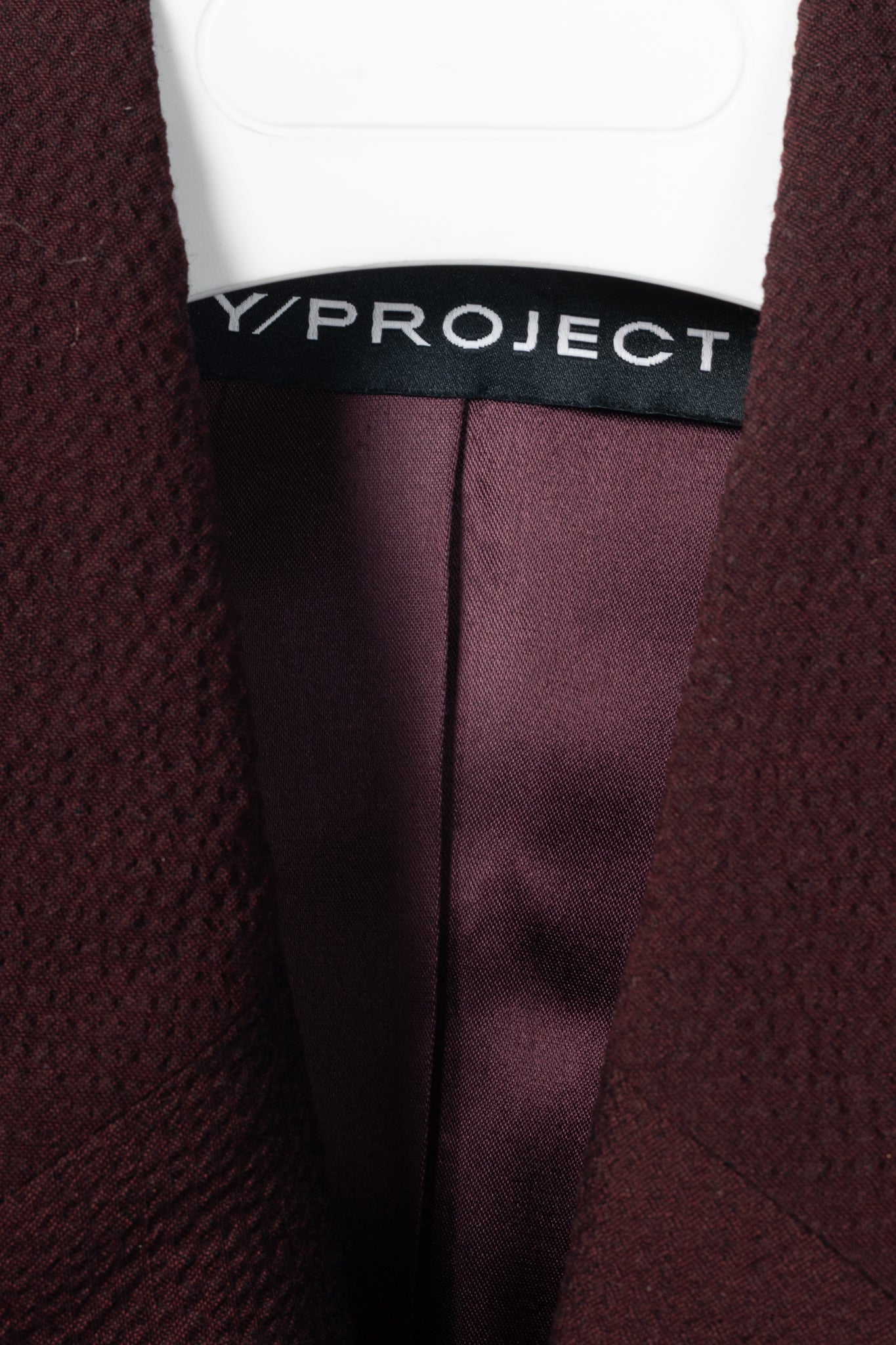 Y/PROJECT SS20 Runway Bordeaux Stretch-Wool Cropped Blazer