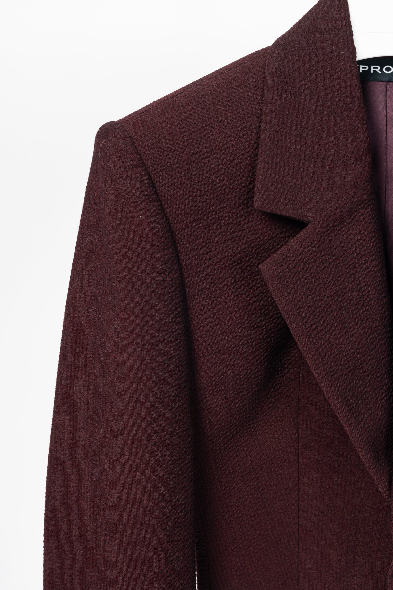 Y/PROJECT SS20 Runway Bordeaux Stretch-Wool Cropped Blazer