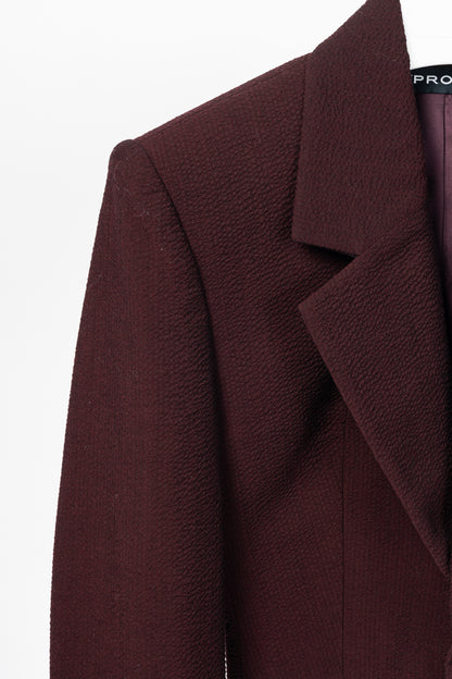 Y/PROJECT SS20 Runway Bordeaux Stretch-Wool Cropped Blazer