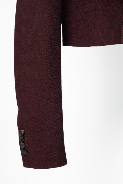 Y/PROJECT SS20 Runway Bordeaux Stretch-Wool Cropped Blazer