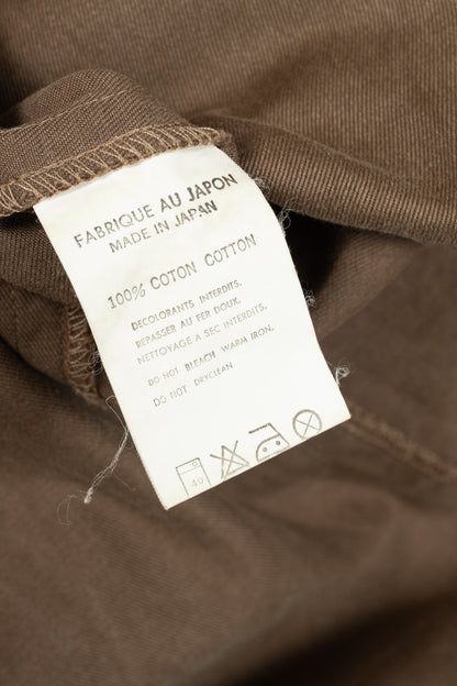 Y's Brown Cotton Twill Midi Skirt