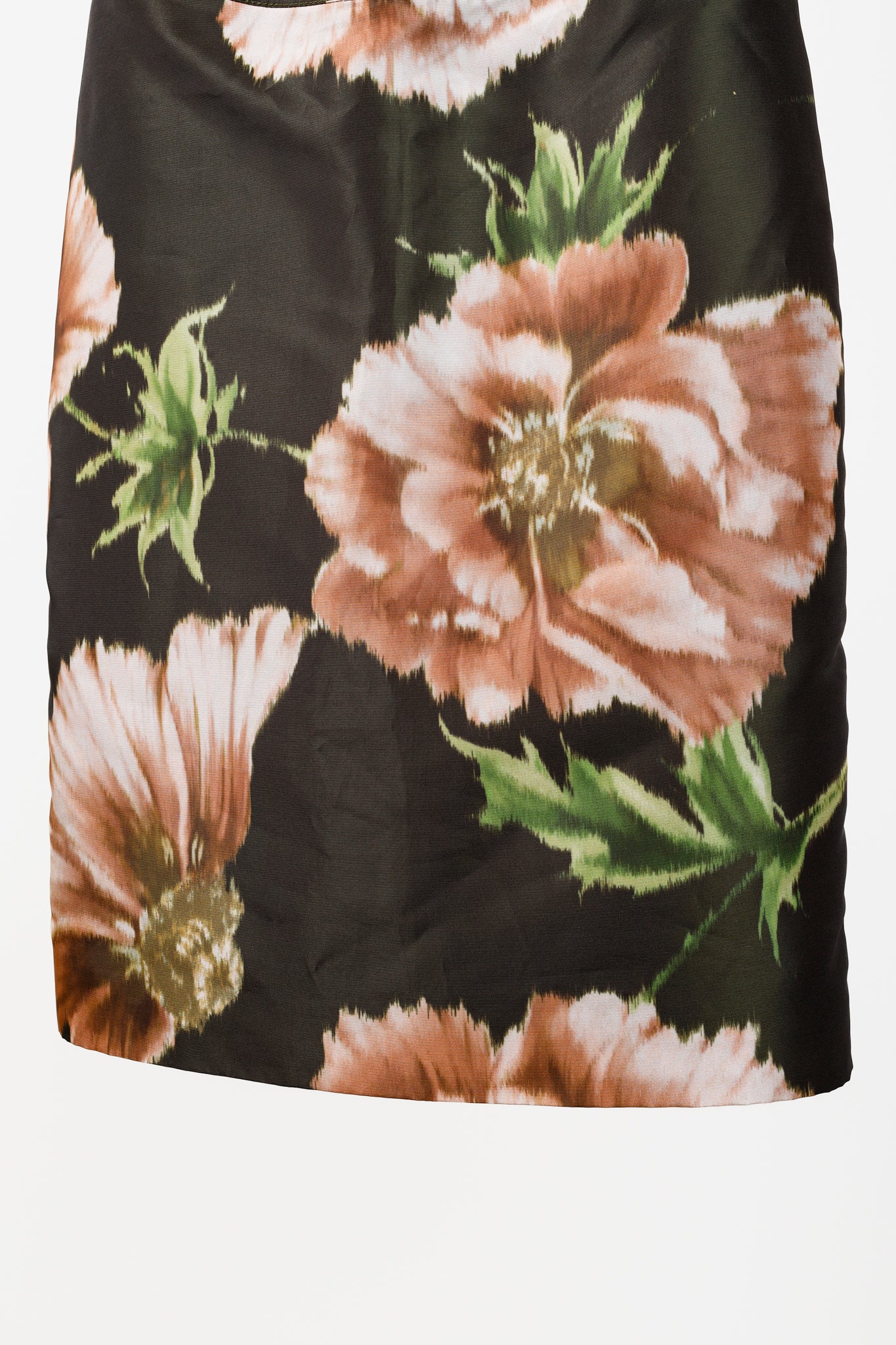 Zac Posen Floral Print Structured Neckline Dress