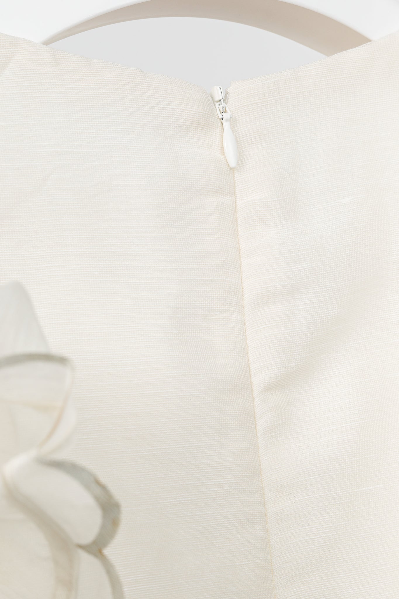 Zimmermann Dancer Ivory Linen & Silk Scalloped Midi Dress