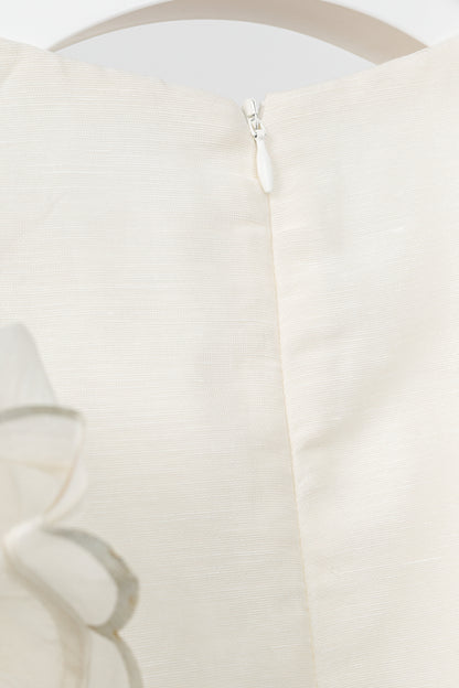 Zimmermann Dancer Ivory Linen & Silk Scalloped Midi Dress