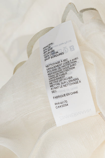 Zimmermann Dancer Ivory Linen & Silk Scalloped Midi Dress