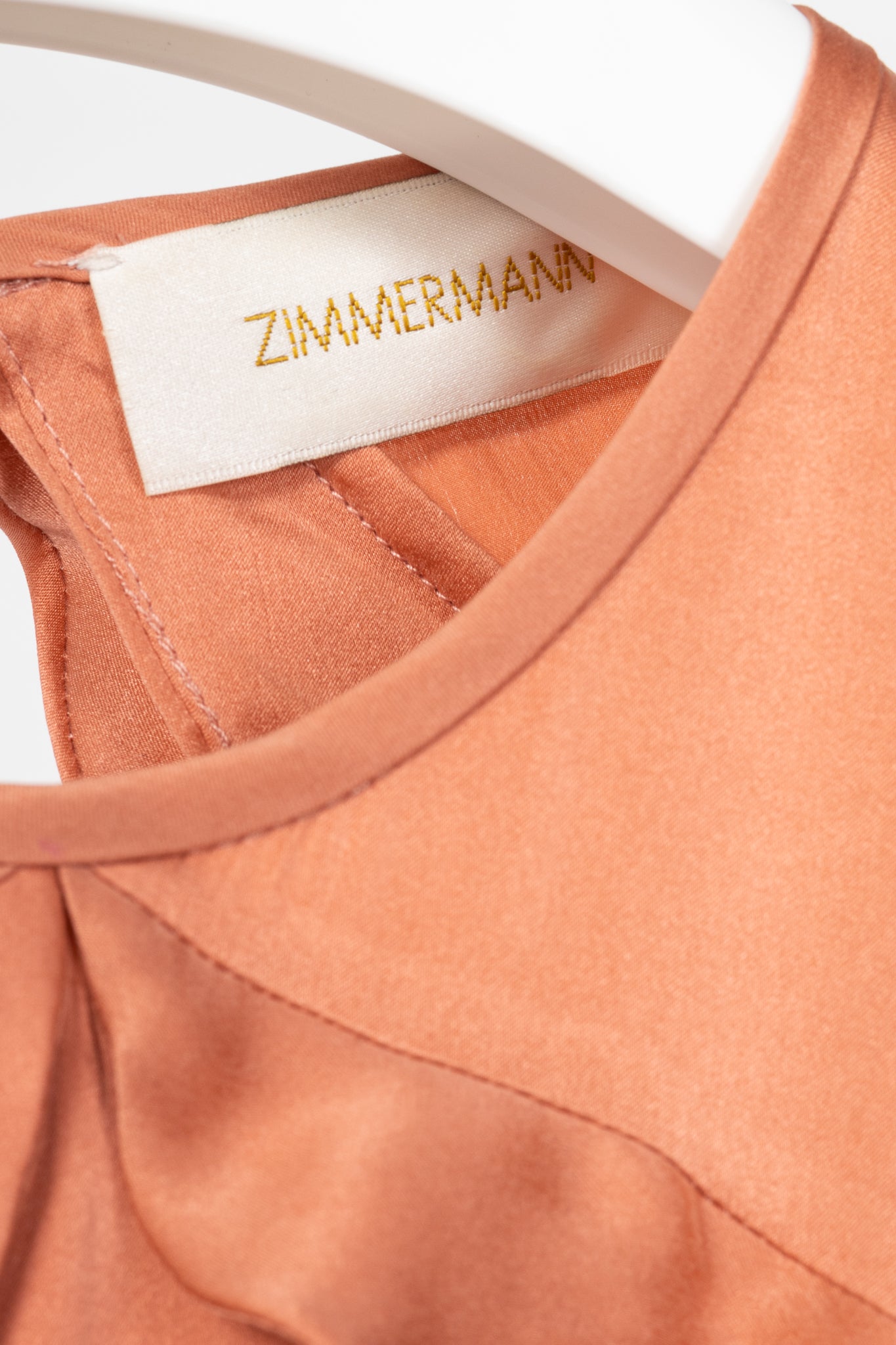 Zimmermann Winsome Flutter Guava Silk Ruffle Cutout Playsuit