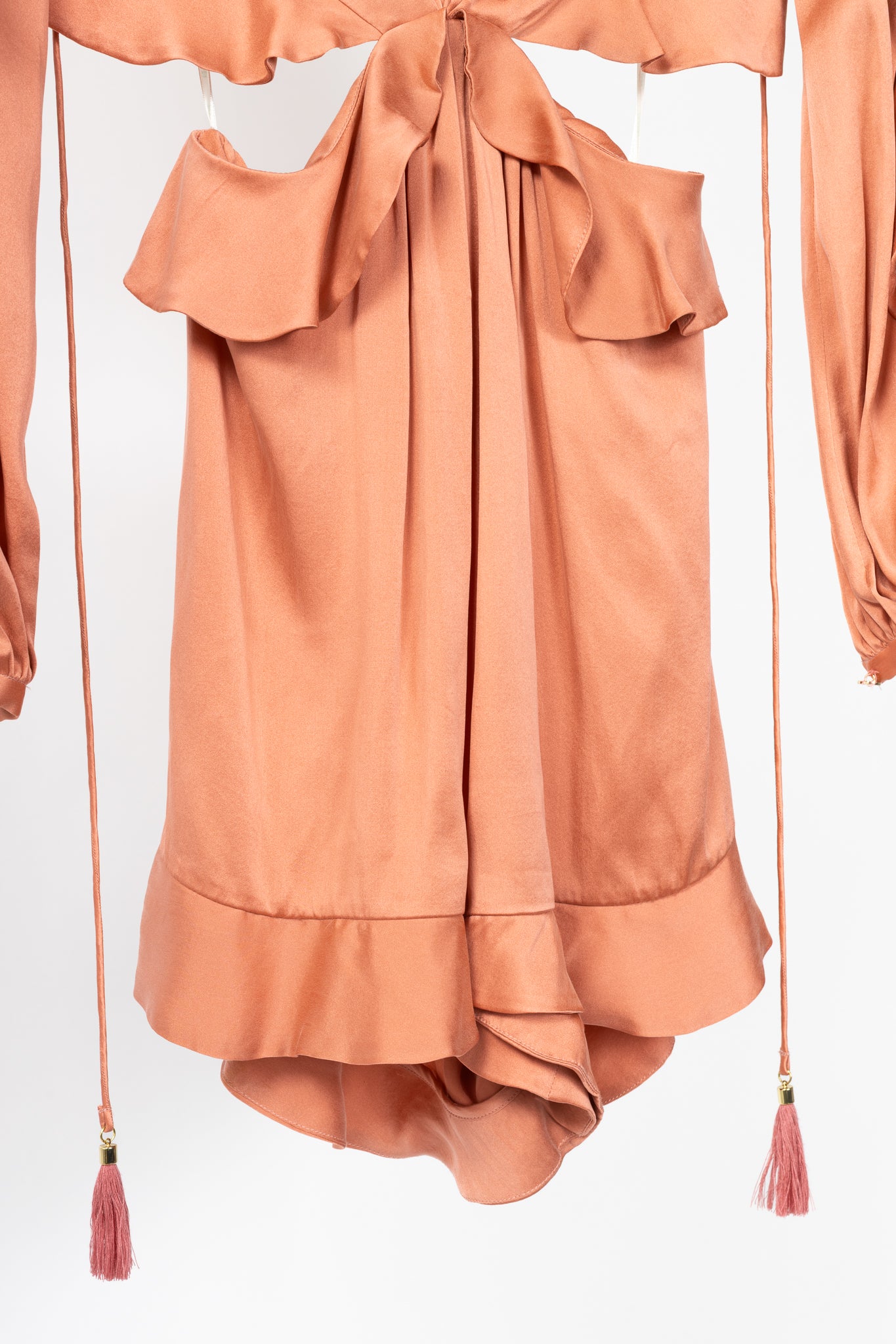 Zimmermann Winsome Flutter Guava Silk Ruffle Cutout Playsuit