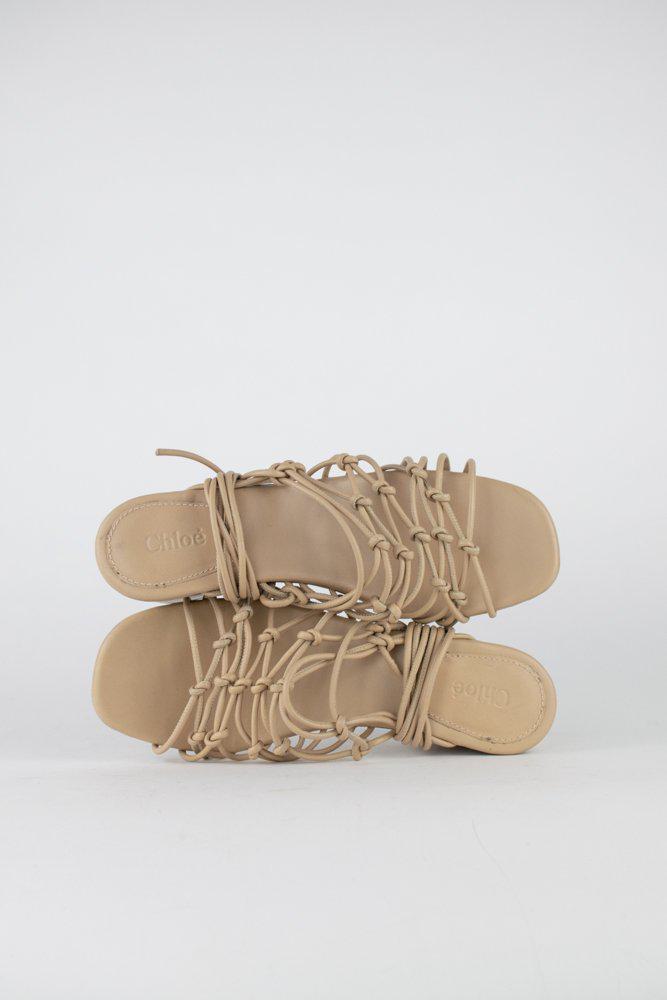 Chloe Jamie Leather Lace-Up Sandals