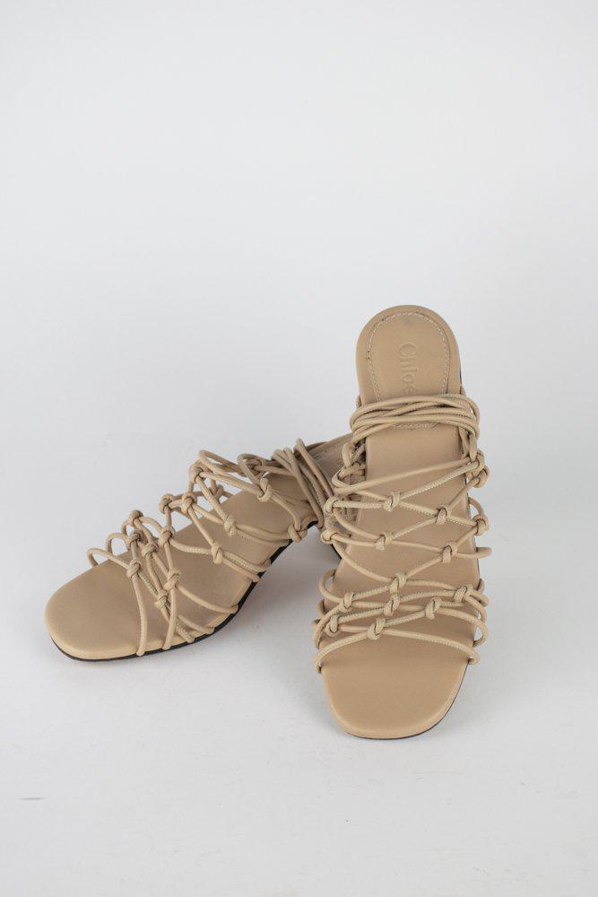 Chloe Jamie Leather Lace-Up Sandals