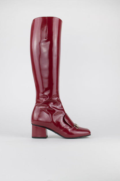 Gucci Horsebit Patent Leather Riding Boots