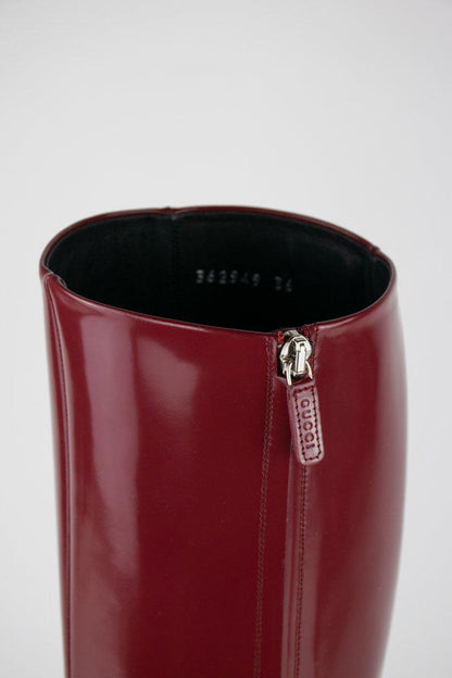 Gucci Horsebit Patent Leather Riding Boots