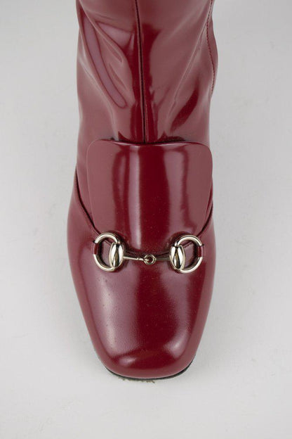 Gucci Horsebit Patent Leather Riding Boots