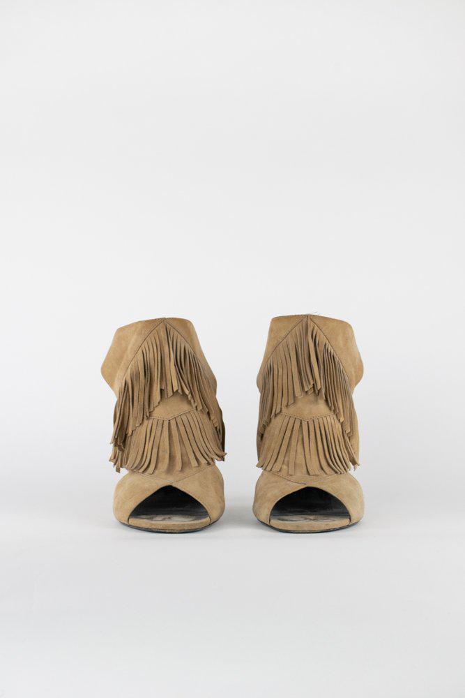 Roger Vivier Suede Fringe Slingback Sandals