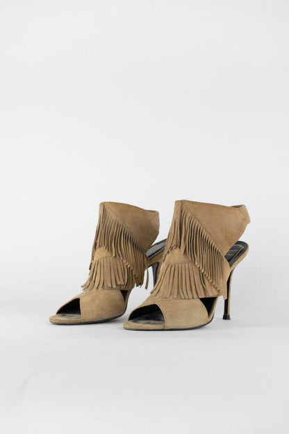 Roger Vivier Suede Fringe Slingback Sandals