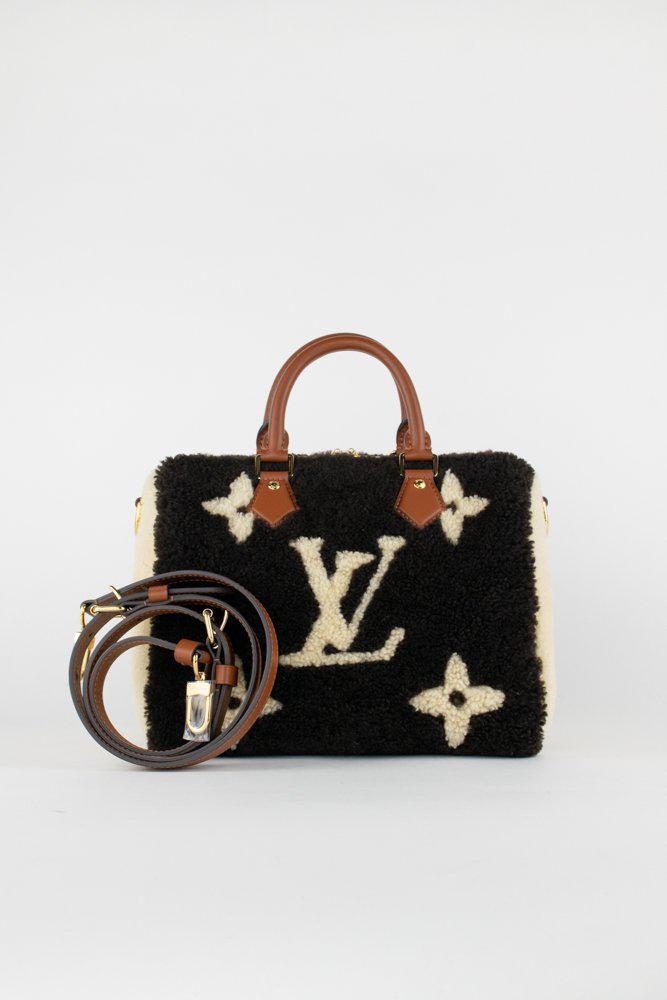 Louis Vuitton Monogram Teddy Shearling Speedy Bandoulière 25