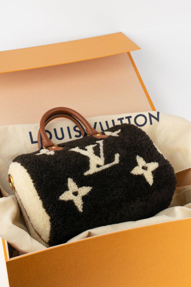 Louis Vuitton Monogram Teddy Shearling Speedy Bandoulière 25