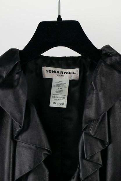 Sonia Rykiel Ruffled Leather Wrap Jacket