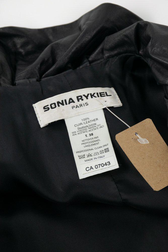 Sonia Rykiel Ruffled Leather Wrap Jacket