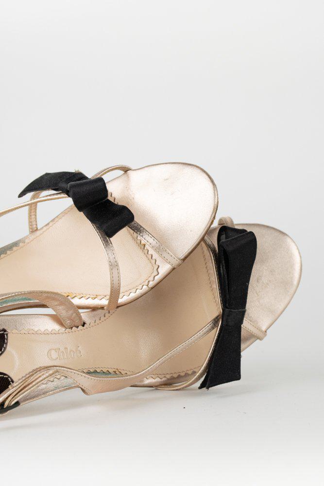 Chloe Metallic Bow Sandal