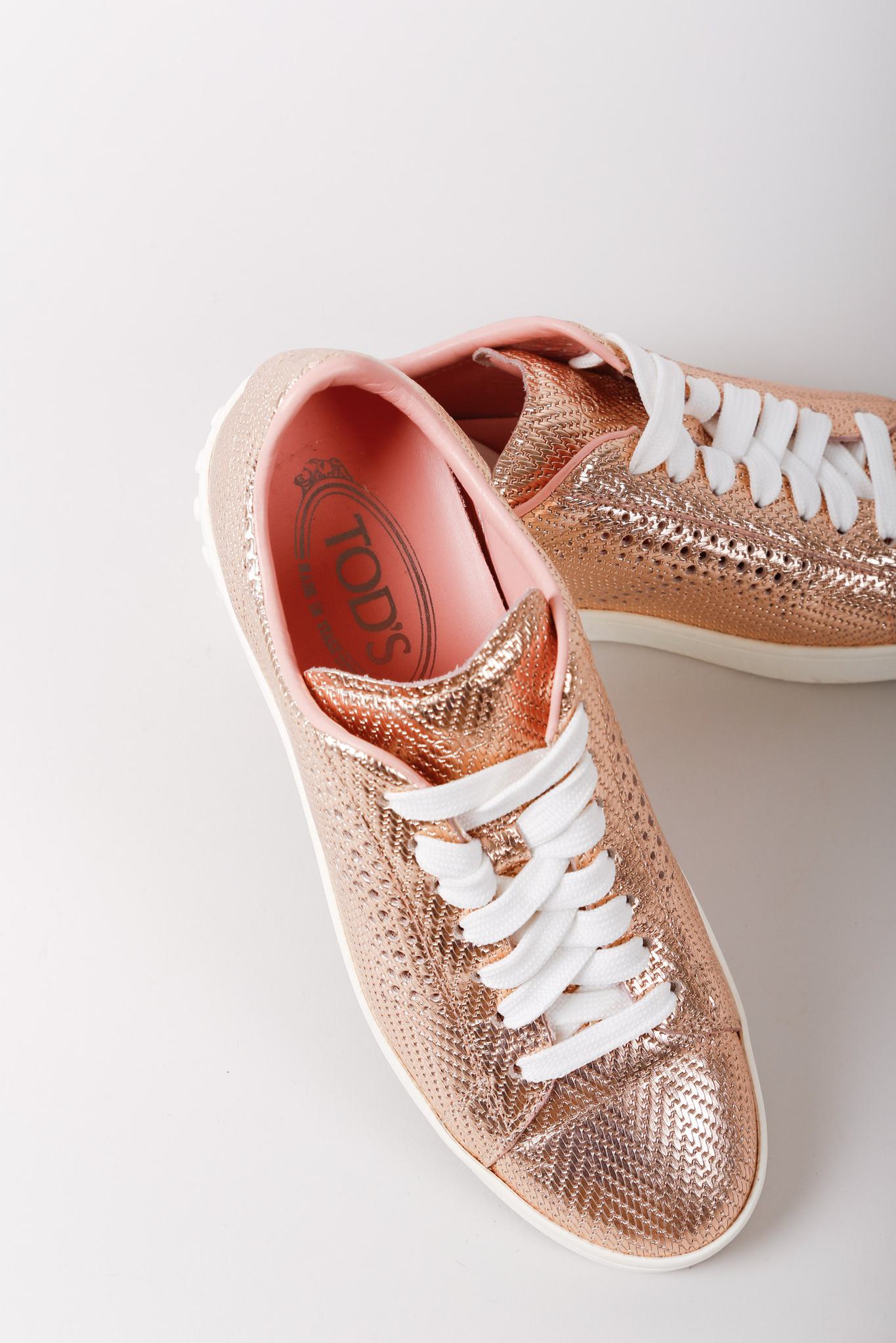 Tod's Perforated T, Metallic Sneakers