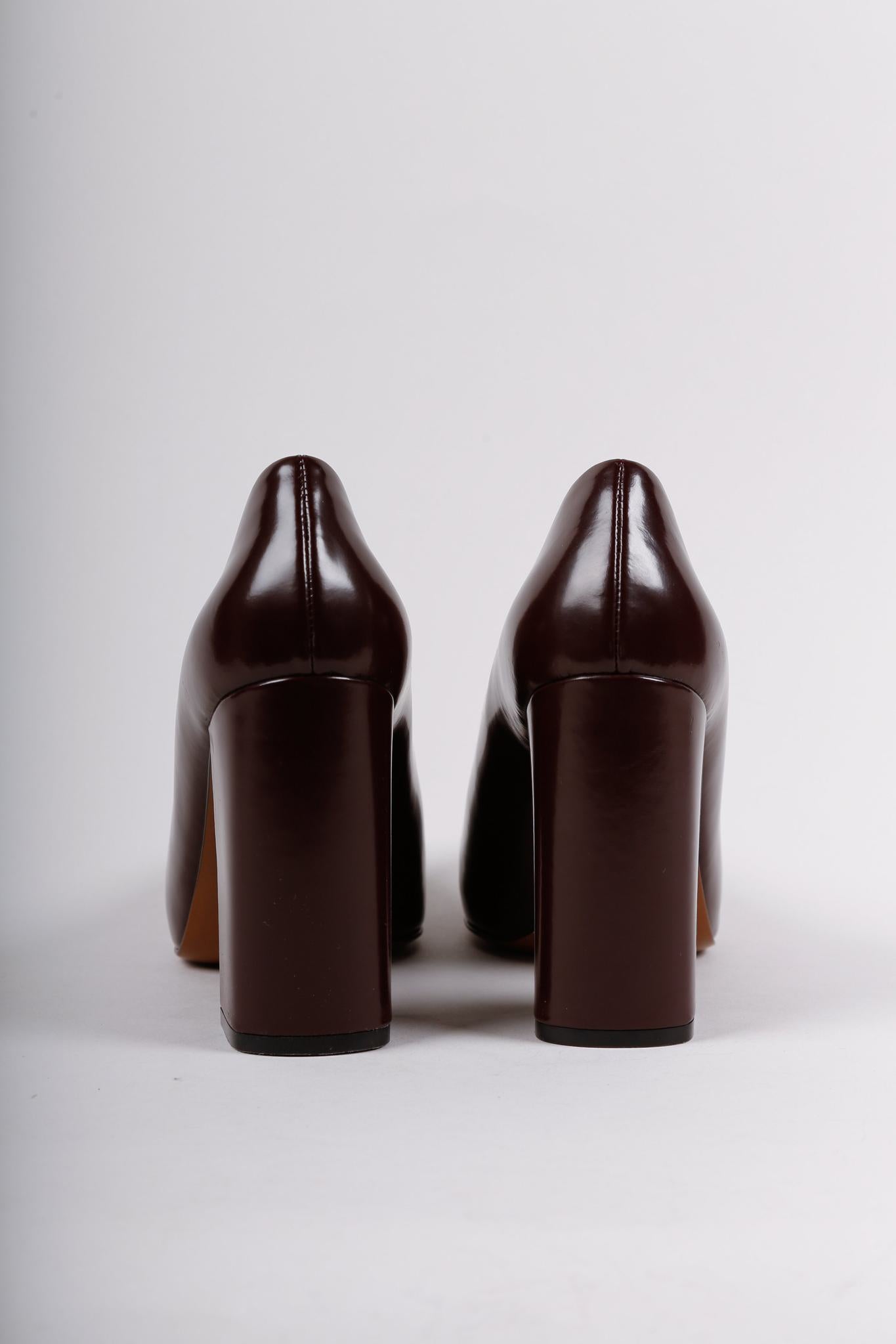 Marni Oxblood Block Heel Pumps