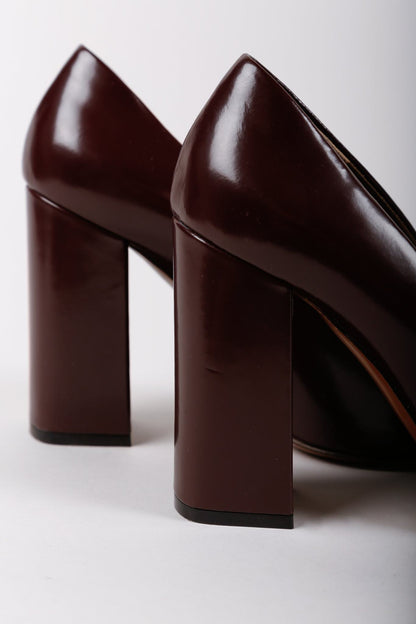 Marni Oxblood Block Heel Pumps