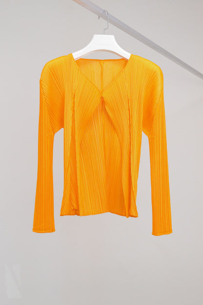 Issey Miyake Pleats PleaseOrange Cardigan