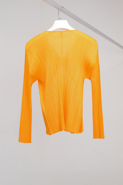 Issey Miyake Pleats PleaseOrange Cardigan