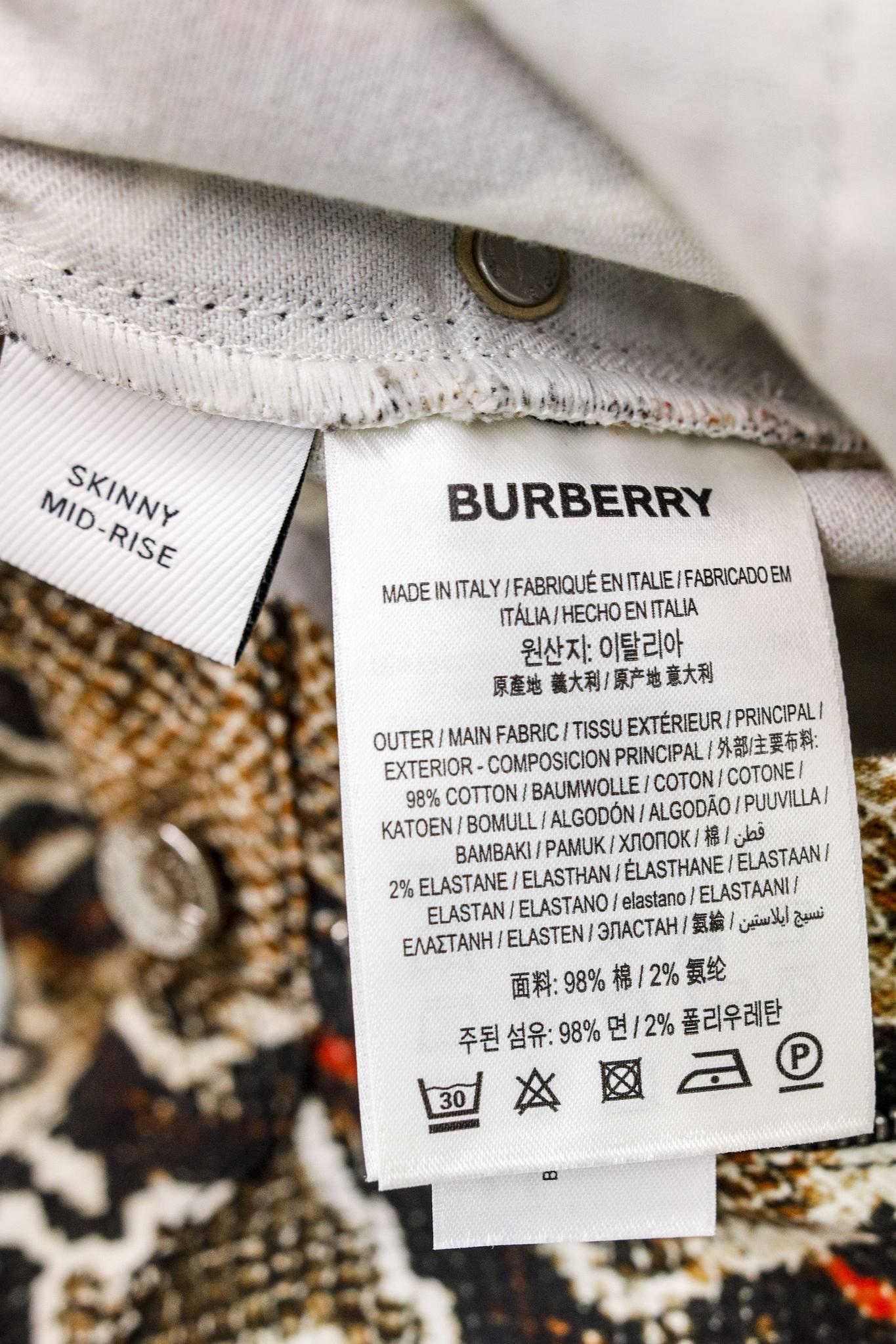 Burberry Snake Print Denim Pants