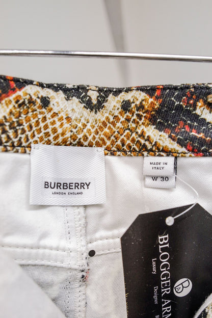 Burberry Snake Print Denim Pants