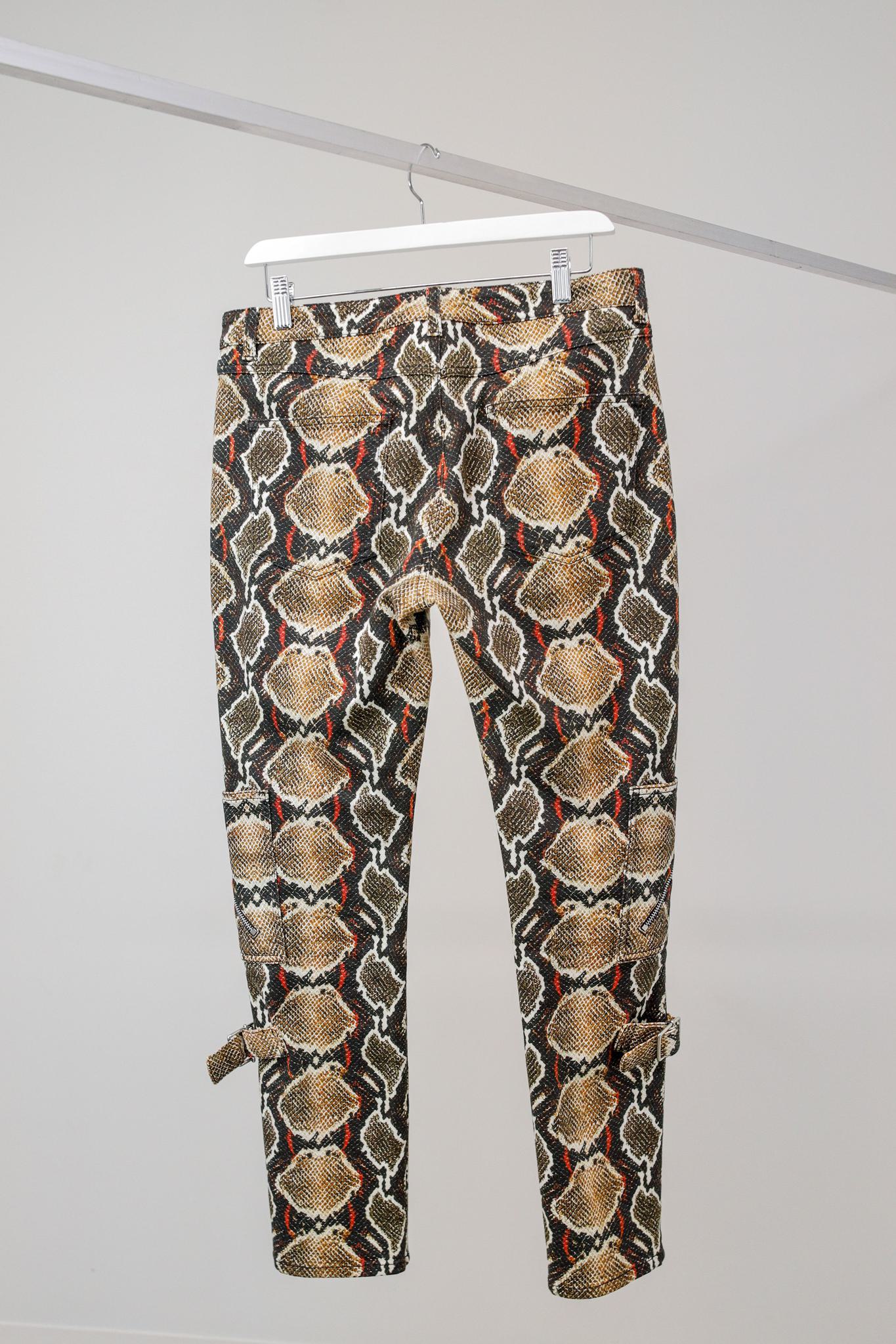 Burberry Snake Print Denim Pants