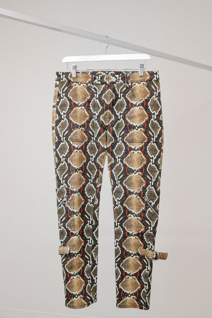 Burberry Snake Print Denim Pants