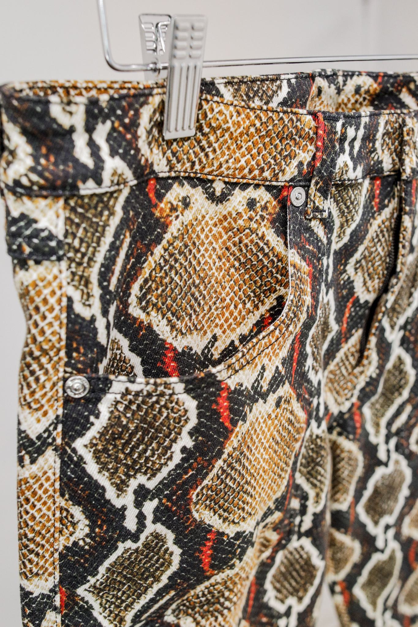 Burberry Snake Print Denim Pants