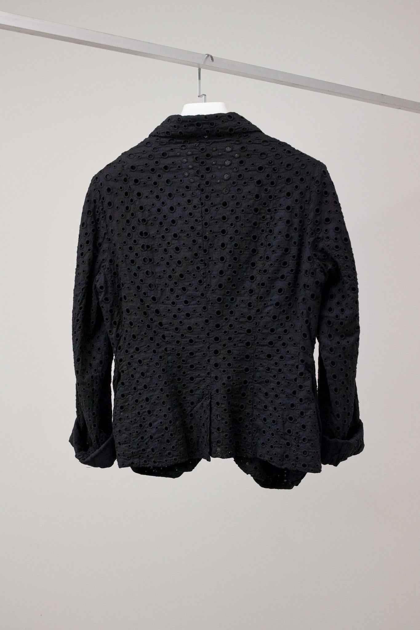 Rundholz Black Label Black Eyelet Cotton Blazer