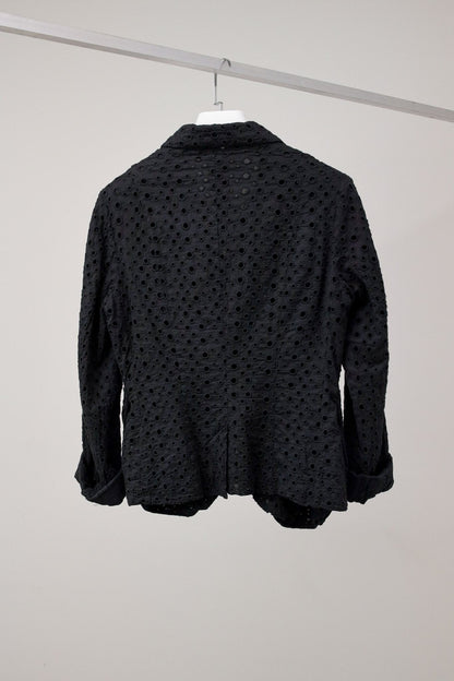 Rundholz Black Label Black Eyelet Cotton Blazer