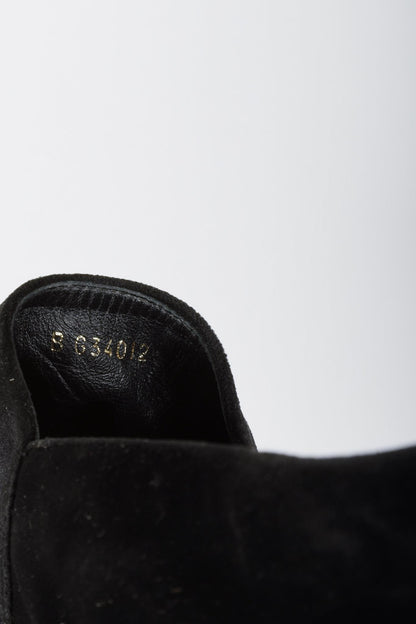 Chanel Black Velvet Logo Espadrilles