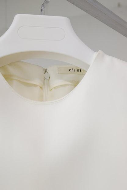 Celine White/Green Shift Dress