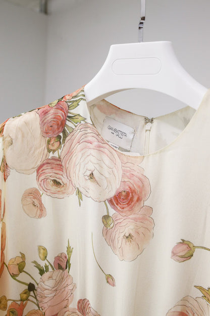 Giambattista Valli Camellia Print Silk Chiffon Gown