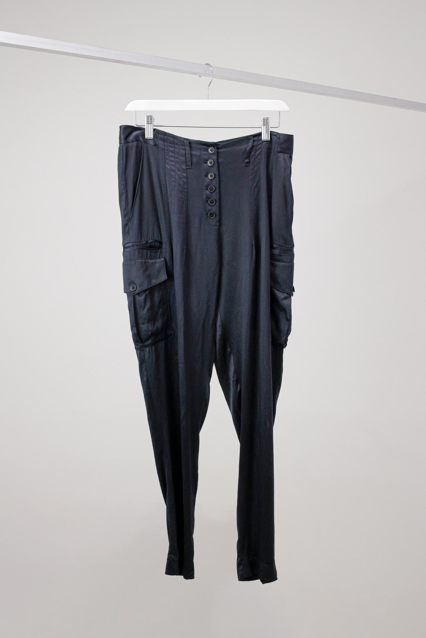 Alexander Wang Navy Silk Joggers