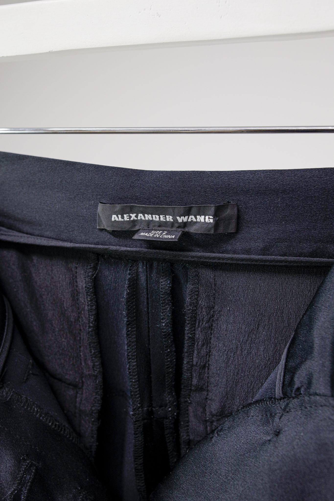 Alexander Wang Navy Silk Joggers