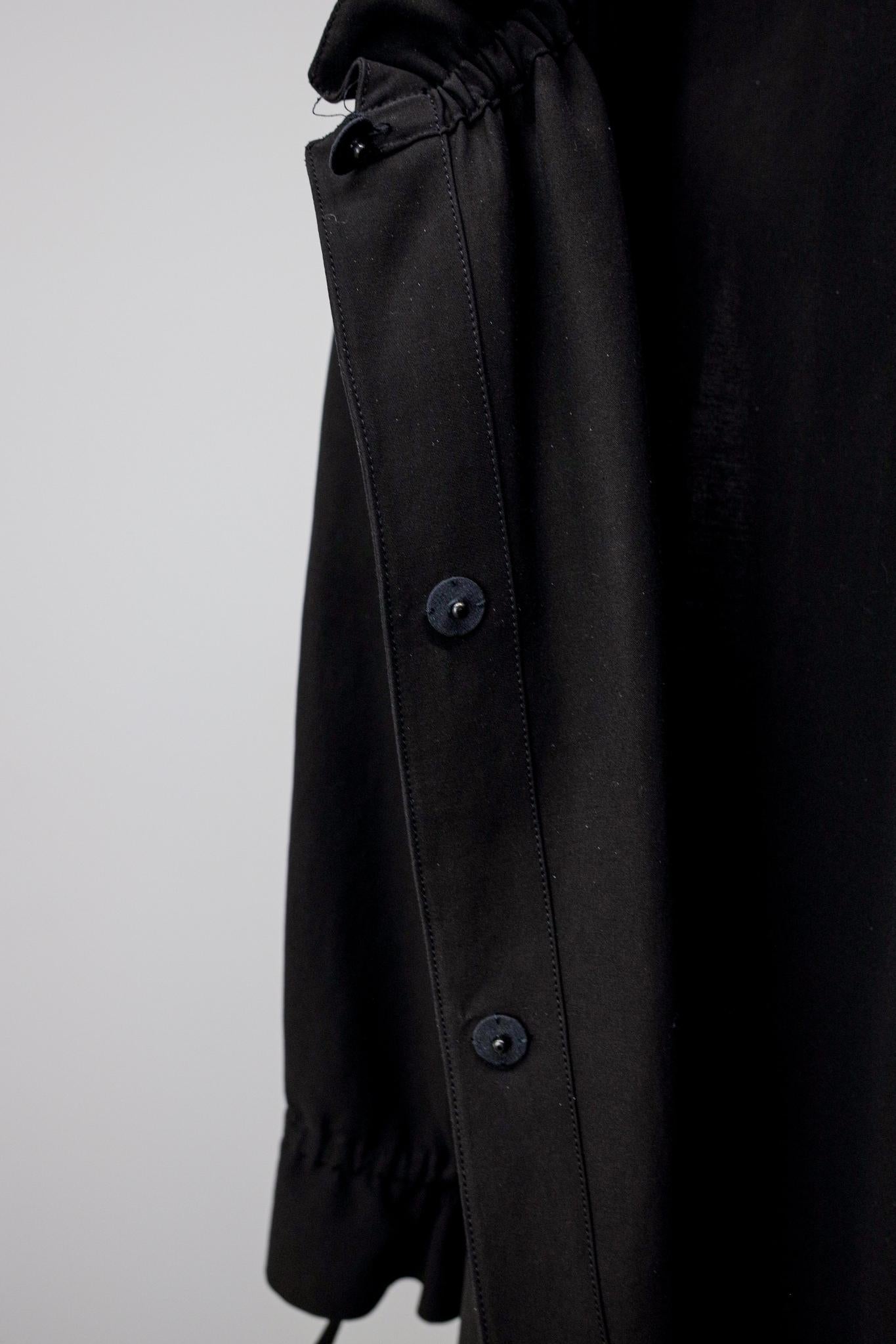 Fendi Black Long Gathered Coat