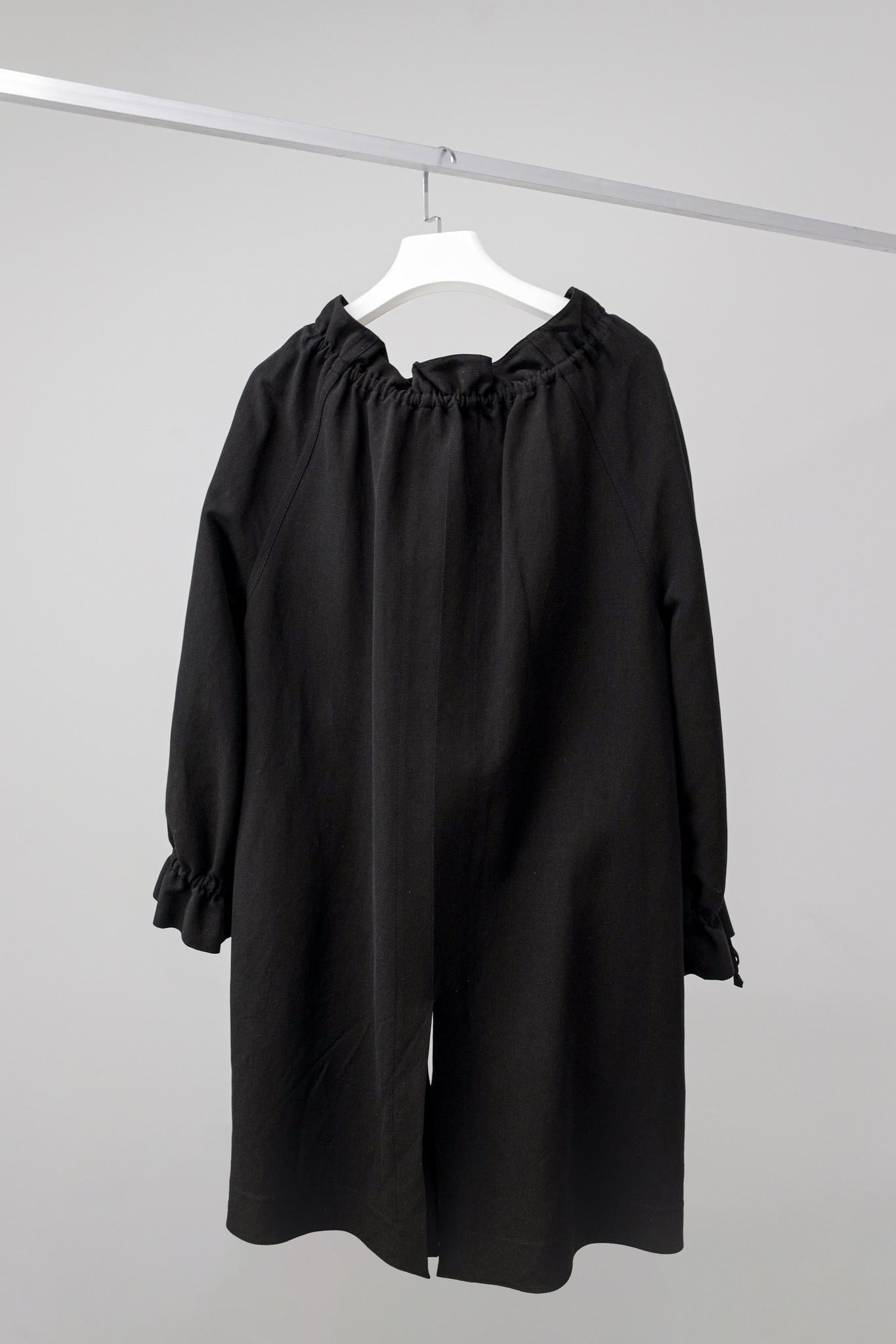 Fendi Black Long Gathered Coat