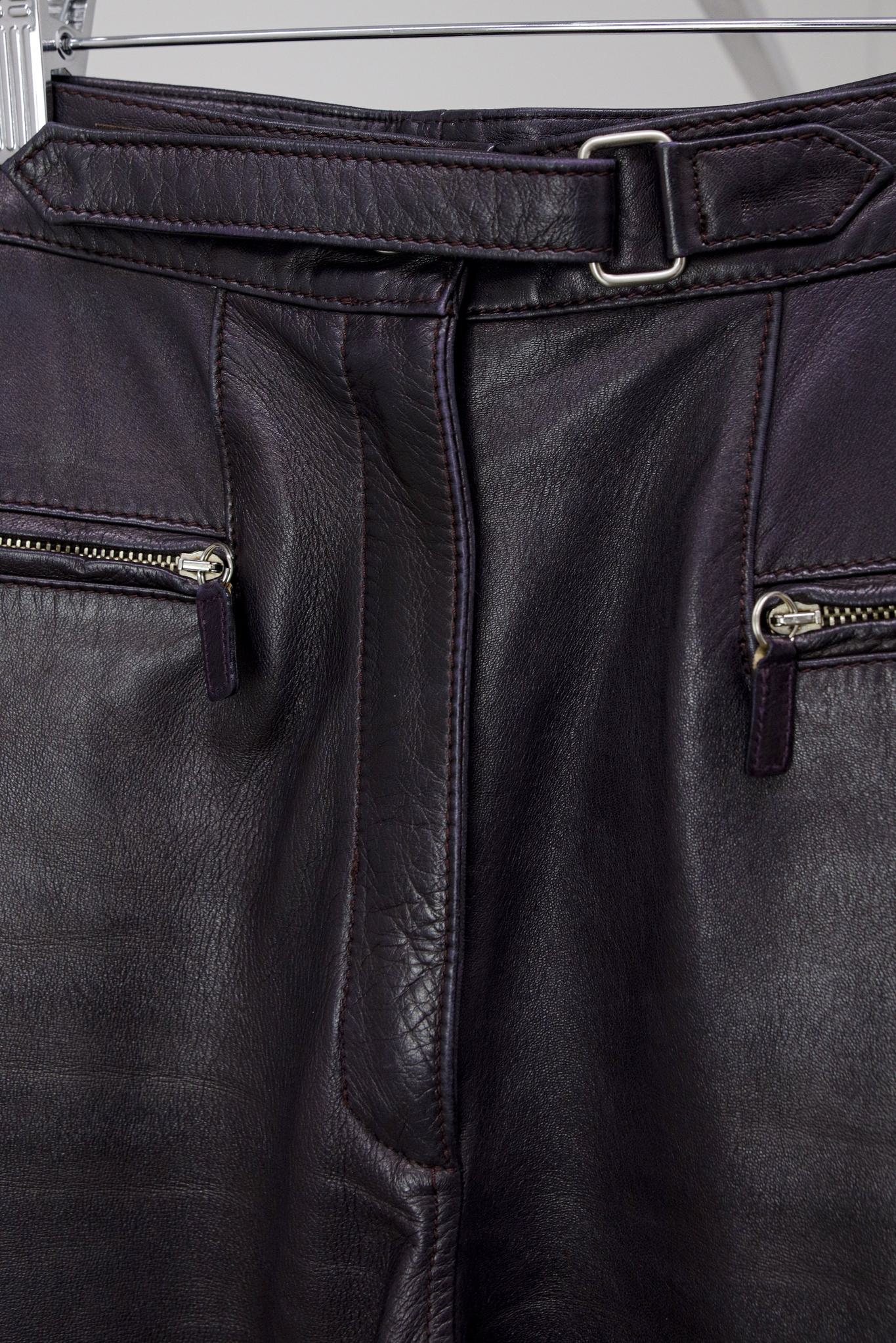 Gucci 90s Tom Ford Era Aubergine Leather Pants Blogger Armoire