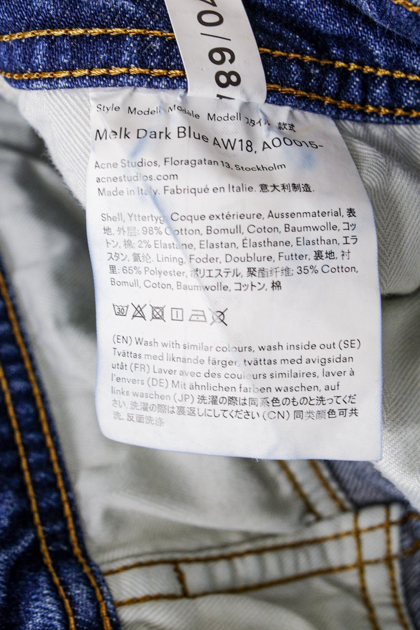 Acne Studios Melk Dark Blue AW18 Jeans