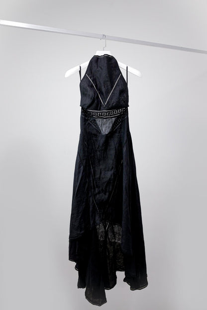 Denis Gagnon SS/16 Black Halter Linen Dress