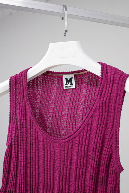 M Missoni Fuchsia Knit Tank